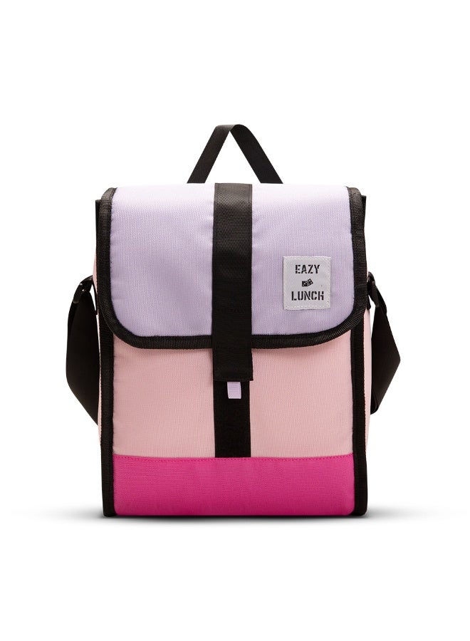 Eazy Kids Lunch Bag – Insulated, Foldable & Stylish (Pink & Lavender) - Image 5