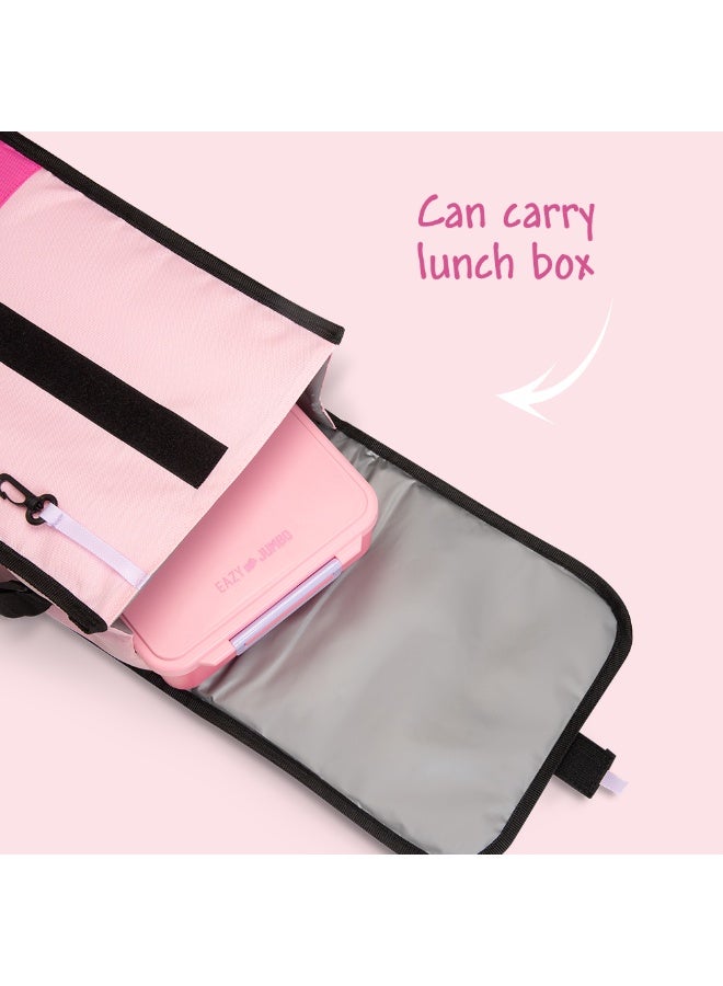 Eazy Kids Lunch Bag – Insulated, Foldable & Stylish (Pink & Lavender) - Image 3