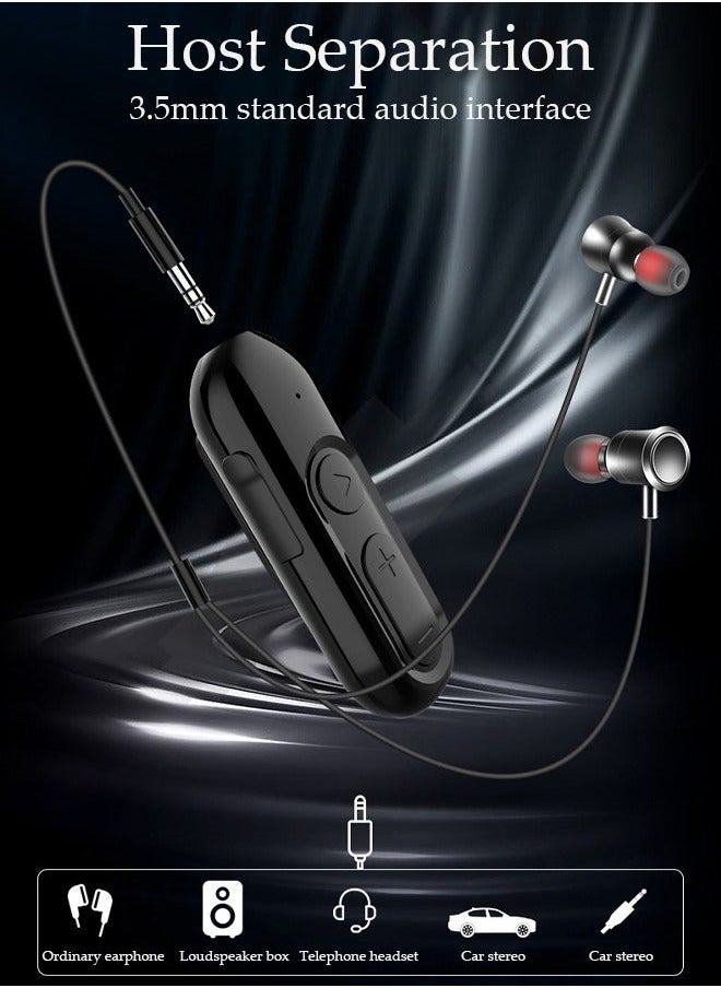 Generic - Clip On Bluetooth Earphones Bluetooth Headphones Collar Clip Wireless Headsets LED Battery Display Dual Noise Reduction IPX5 Waterproof Earpiece v5.0 with Microphone Handsfree for Cell Phone - Image 1