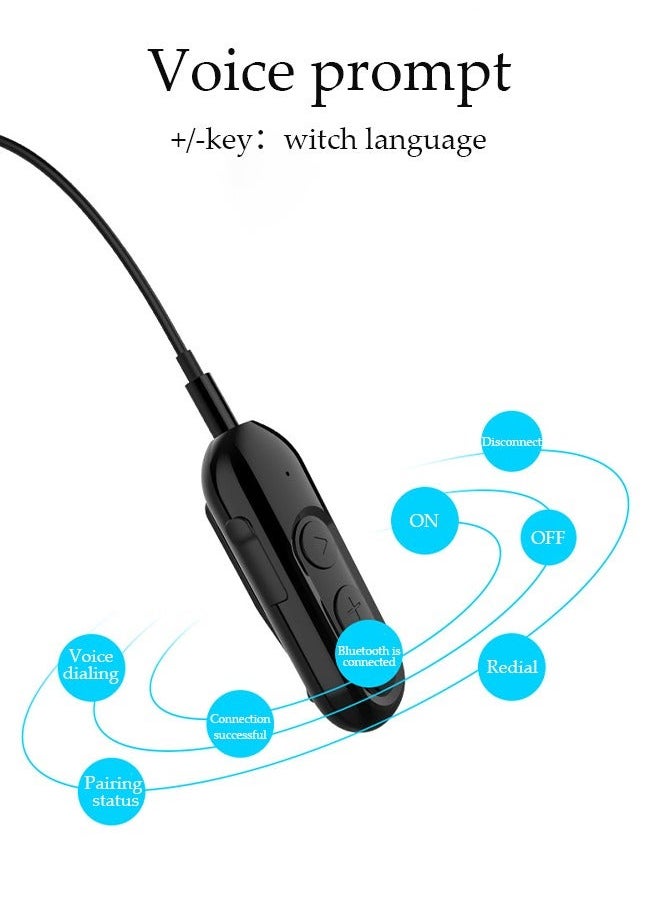 Generic - Clip On Bluetooth Earphones Bluetooth Headphones Collar Clip Wireless Headsets LED Battery Display Dual Noise Reduction IPX5 Waterproof Earpiece v5.0 with Microphone Handsfree for Cell Phone - Image 1