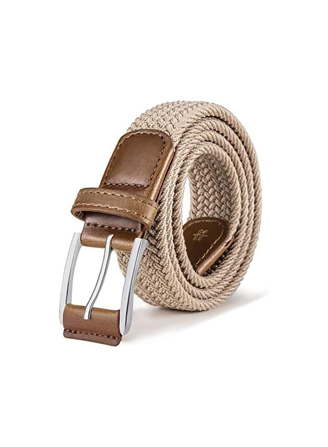 بروماس حزام مطاطي للرجال، حزام شبكي مضفر للرجال، عرض 3.5 سم لجولف السراويل الكاجوال والقمصان الجينز، طول 105 سم - Image 1