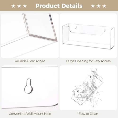 Homaisson Clear Acrylic Mail Holder Box for Desk or Wall Mount, Mail Organizer Countertop, Modern Wall Mounted or Tabletop Mailbox, Letter Storage Organizer Box - Image 4
