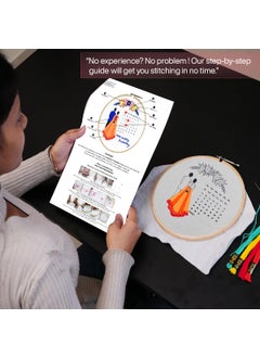 Embroiderymaterial Embroiderymaterial Diy Embroidery Kit For Beginner, Adults & Kids With Wedding Celebration Calender Design Printed Cloth/Fabric & Written Instructions All Material Included ,Multicolor  - Image 3