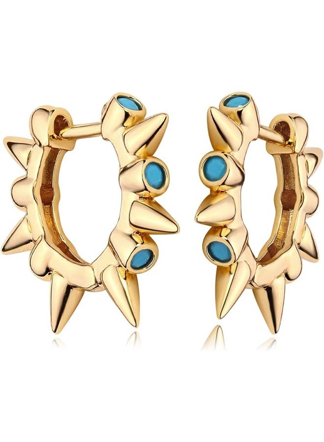 Mevecco Women Huggie Hoop Earrings Gold Ear Stud Cuff 14K Gold Filled Small Boho Beach Simple Delicate Handmade Hypoallergenic Jewelry Gift - Image 1