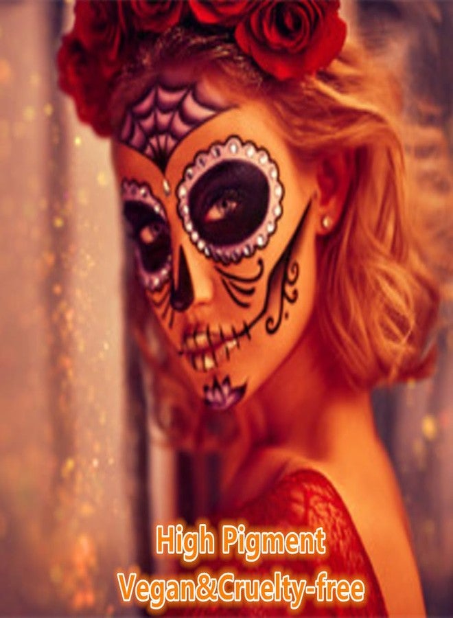 Go Ho قلم طلاء الوجه البرتقالي القابل للخلط من جو هو (1.06 أونصة)، طلاء جسم برتقالي كامل للبالغين والأطفال لمناسبات الهالوين وكوسبلاي ومكياج SFX، قلم أسود مقاوم للماء للعيون البرتقالية - Image 5