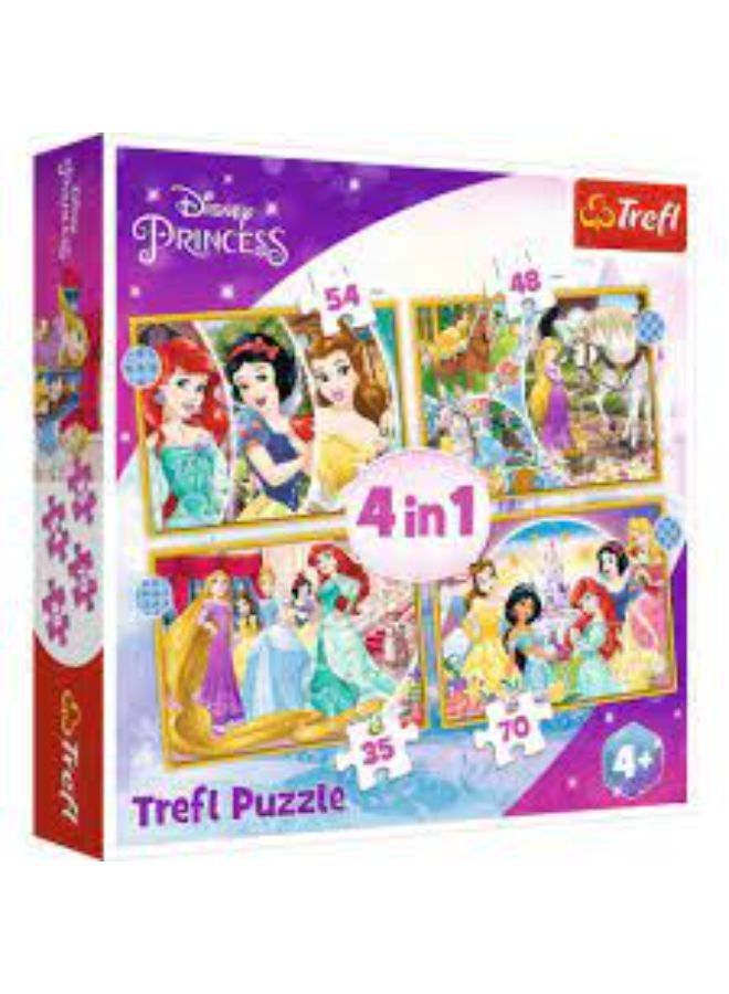 Trefl Puzzles - "4in1" - Happy day / Disney Princess