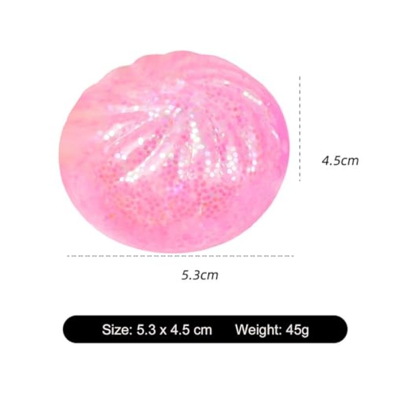 Slow Rising Squishy Toy: 5.3*4.5cm Glitter TPR Material - Portable Stress Relief Dumpling Squishy for Office Workers Travelers and Party Guests - Image 3