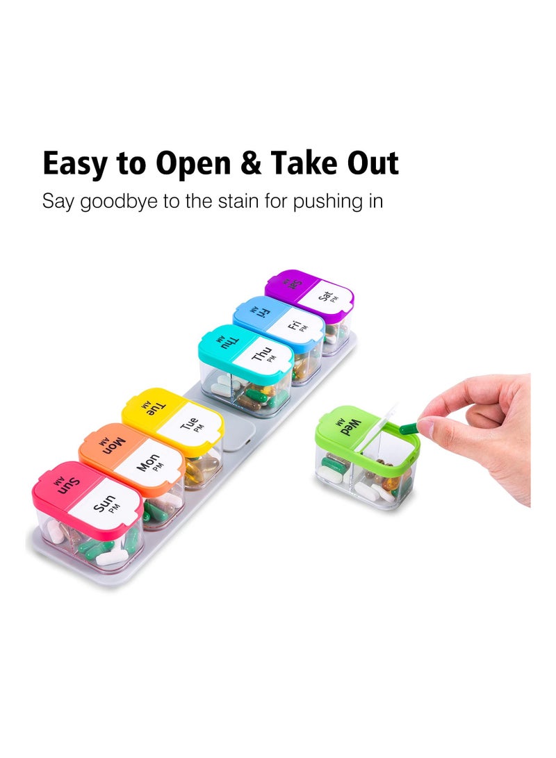 SOLARAE Pill Organizer 2 Times A Day, Smart Weekly Extra Large Pill Box 7 Day Am Pm with Free Smartphone Reminder App - Image 4