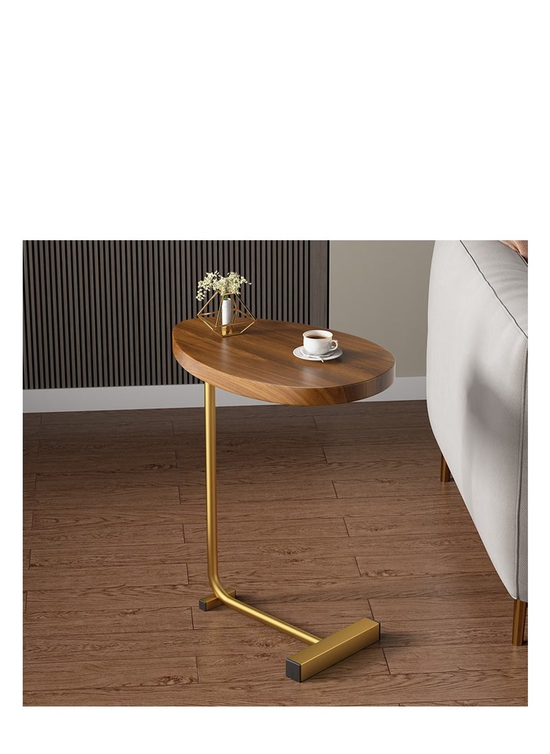 Y&D - Small Side Table C Shaped End Table for Sofa and Bed, TV Tray Table with Metal Frame for Couch, Living Room, Bedroom - Image 1