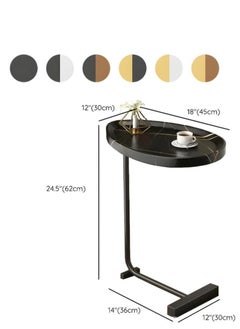 Y&D Small Side Table C Shaped End Table for Sofa and Bed, TV Tray Table with Metal Frame for Couch, Living Room, Bedroom  - Image 2