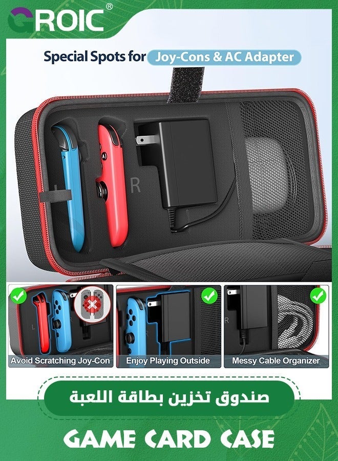 GROIC The Switch Case Compatible with Nintendo & OLED, Carry Bag for AC Adapter and Joy-Pad, Protective Portable Travel OLED Carrying Games Accessories - Image 2