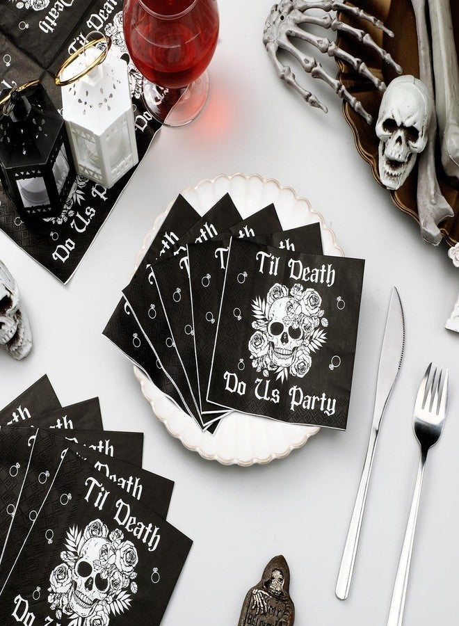 Geyoga 50 Pcs Til Death Do Us Party Napkins Gothic Bachelorette Bridal Shower Party Supplies Napkins Halloween Bachelorette Wedding Engagement Supplies - Image 4