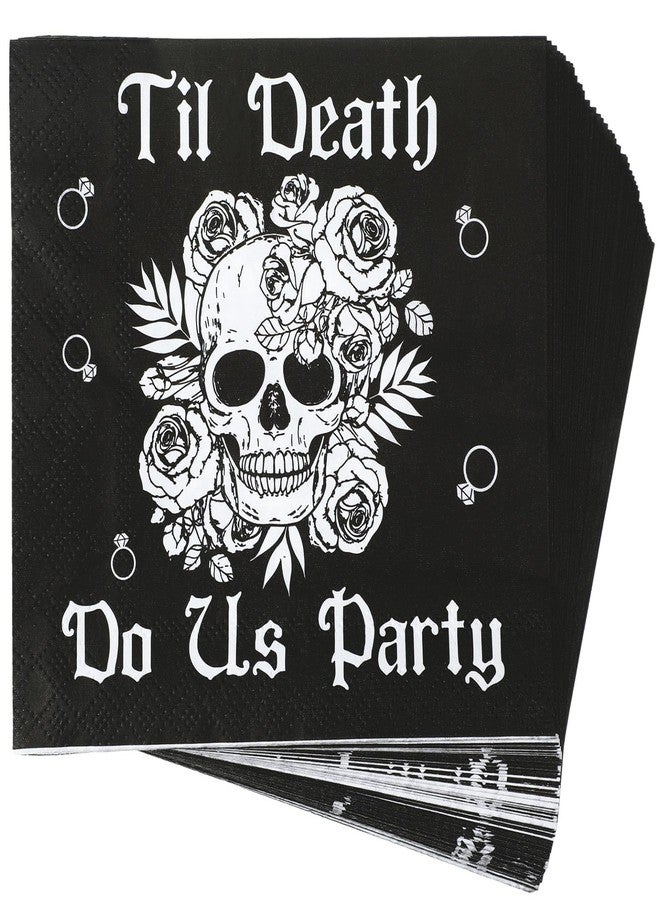 Geyoga 50 Pcs Til Death Do Us Party Napkins Gothic Bachelorette Bridal Shower Party Supplies Napkins Halloween Bachelorette Wedding Engagement Supplies - Image 1
