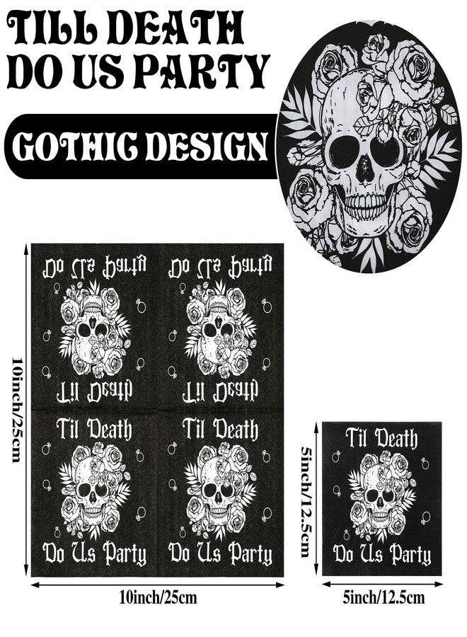 Geyoga 50 Pcs Til Death Do Us Party Napkins Gothic Bachelorette Bridal Shower Party Supplies Napkins Halloween Bachelorette Wedding Engagement Supplies - Image 2