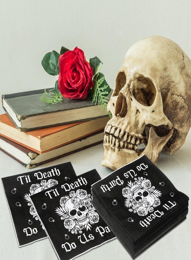 Geyoga 50 Pcs Til Death Do Us Party Napkins Gothic Bachelorette Bridal Shower Party Supplies Napkins Halloween Bachelorette Wedding Engagement Supplies - Image 5