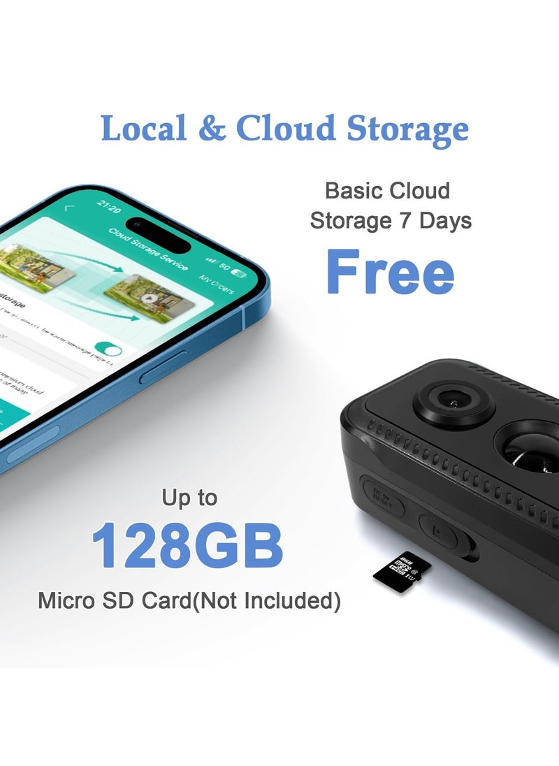 Generic - Wireless Video Doorbell with Chime, No Subscription Required, Battery-Powered, 2K HD, SD Card & Cloud Storage, 2-Way Audio, Night Vision, Human Detection, Voice Changer, Alexa Compatible. - Image 1