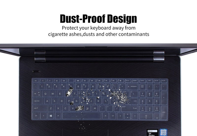 iKammo Keyboard ProtectorSkin Cover Compatible HP Pavilion 15.6" 2018 New Series,HP Pavilion x360 15-BR075NR,HP Pavilion 15-BS 15-BW 15-CC 15-CB 15-CD,HP ENVY x360 15M-BP 15M-BQ,17.3"HP ENVY 17M 17-BS(Clear) - Image 5