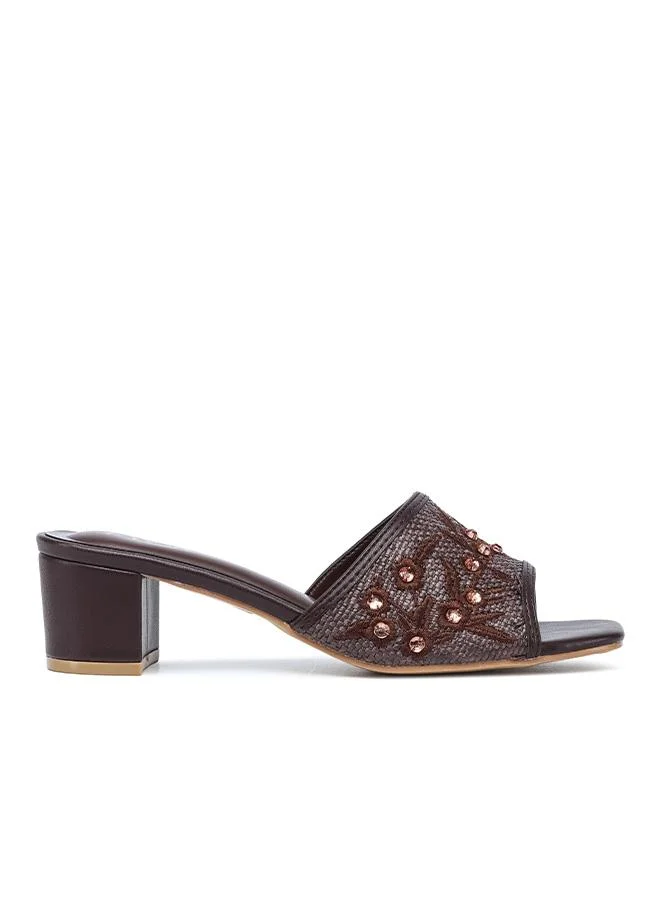 Stylish Braided Block Heel Sandal HL 313