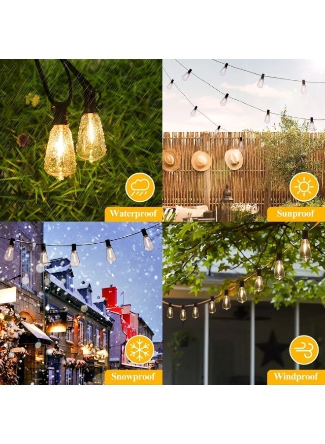 excitat Outdoor String Lights, edison string lights for outside, 15.2m Waterproof, E12 LED String, 25 Lights with Bulbs Grade Patio Lights, 2 spare bulbs, Suitable for porches, terraces, gardens, patios, balconies, Warm - Image 5