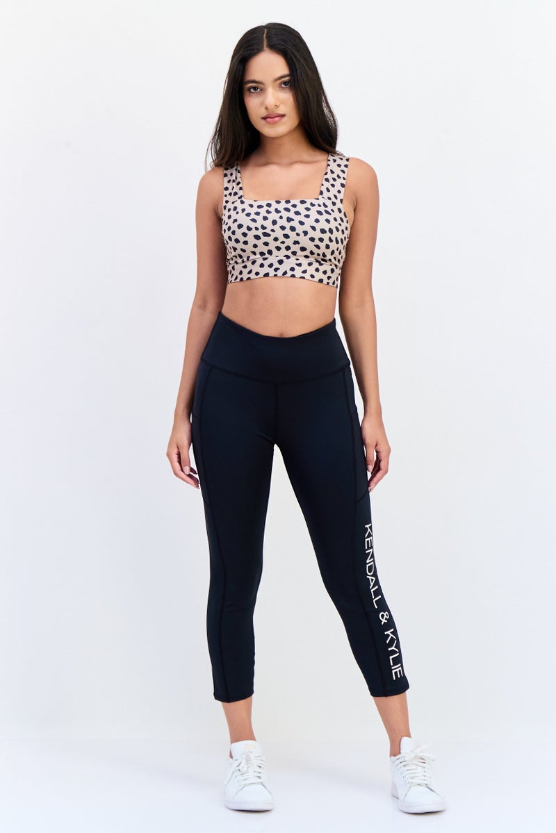 KENDALL + KYLIE Women Sportswear Fit Yoga Leggings, Black - Image 3
