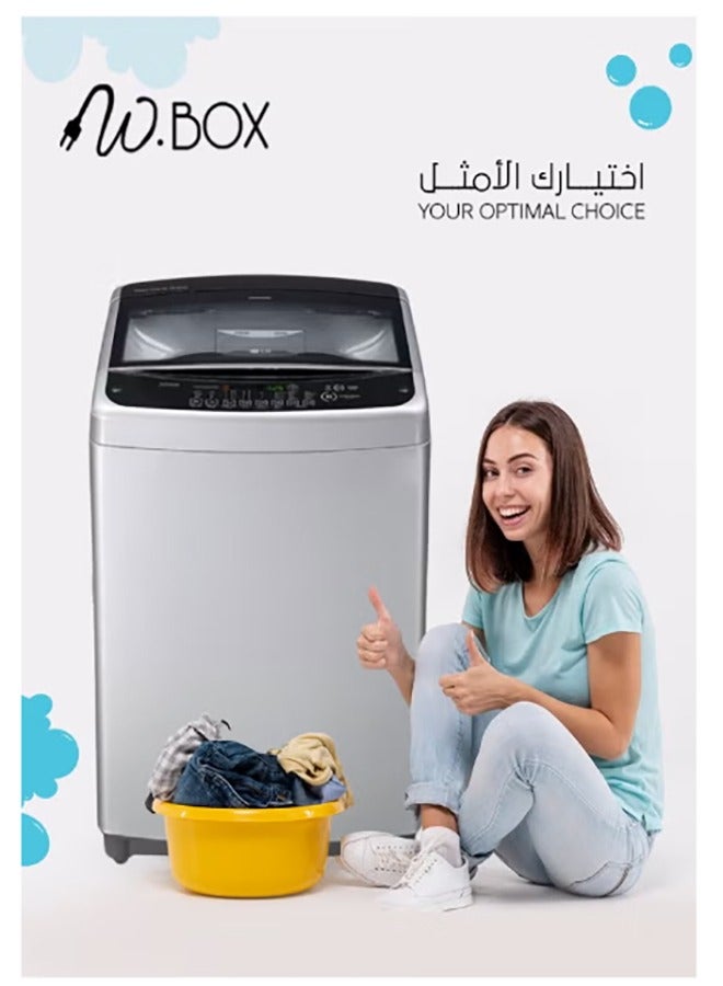 W.BOX 9 Kg Top Load Automatic Washing Machine with Low Noise Level, Silver Color | WBTL12S - Image 3