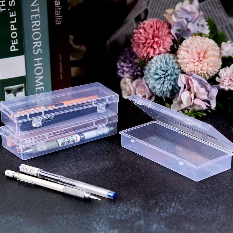ZORRITA 6 Pack Small Plastic Storage Containers with Hinged Lids, Rectangle Clear Plastic Boxes for Beads, Jewelry, Game Pieces and Crafts Items (6.1 x 2.36 x 1.1 Inch) - Image 5