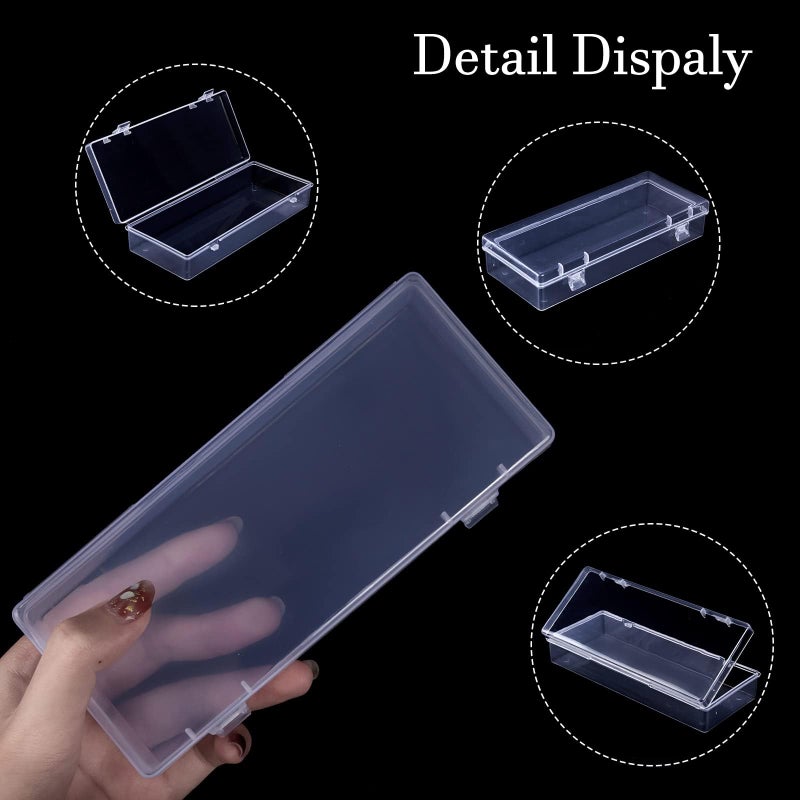ZORRITA 6 Pack Small Plastic Storage Containers with Hinged Lids, Rectangle Clear Plastic Boxes for Beads, Jewelry, Game Pieces and Crafts Items (6.1 x 2.36 x 1.1 Inch) - Image 4