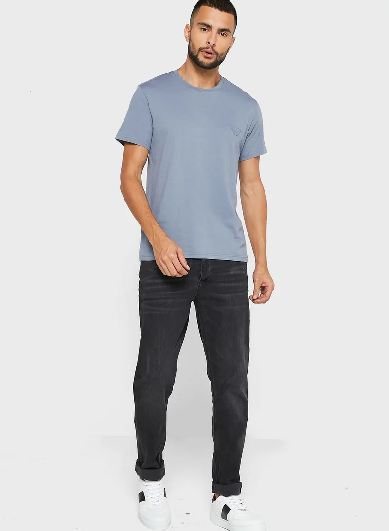 EMPORIO ARMANI Chest Logo Crew Neck T-Shirt