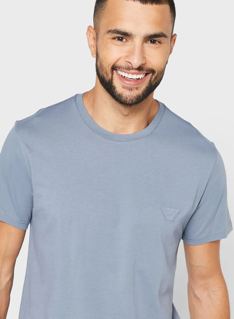 EMPORIO ARMANI Chest Logo Crew Neck T-Shirt