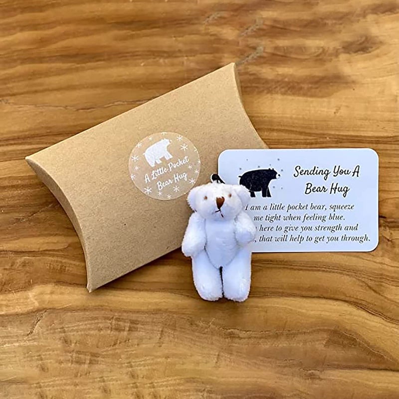 Siluyado A Little Pocket Bear Hug - Sending You A Bear Hug  With Pocket Hug Token Card  Emotional Support Plush Positive Gifts For Graduation Birthday (Bronze) - Image 4