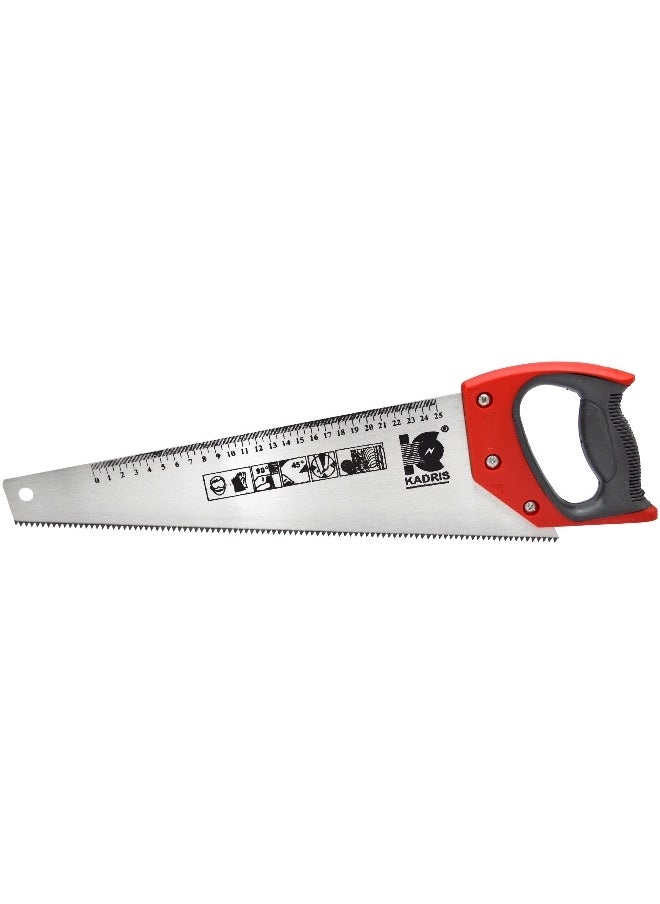 KADRIS Hand Saw - 16"/400mm 7TPI Heat Treatment Teeth, Fast Cut, Long Life, Triple Teeth, 65Mn Material, Two Color Soft Handle, Precision Ground Teeth - Ideal for Woodworking and DIY HA1423  - Image 1