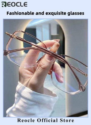 Women's Progressive Multifocus Reading Glasses Spring Hinge Blue Light Blocking Glasses Large Square Reading Glasses - view 5