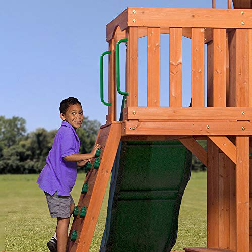 Purife 17.2 Inch Metal Playground Handles Green Set of 2- Outdoor Swing Sets Safety Handles - Playset Grab Bar, Indoor Kids Climbing Monkey Bars for Playhouse, Treehouse, Jungle Gym - Image 5