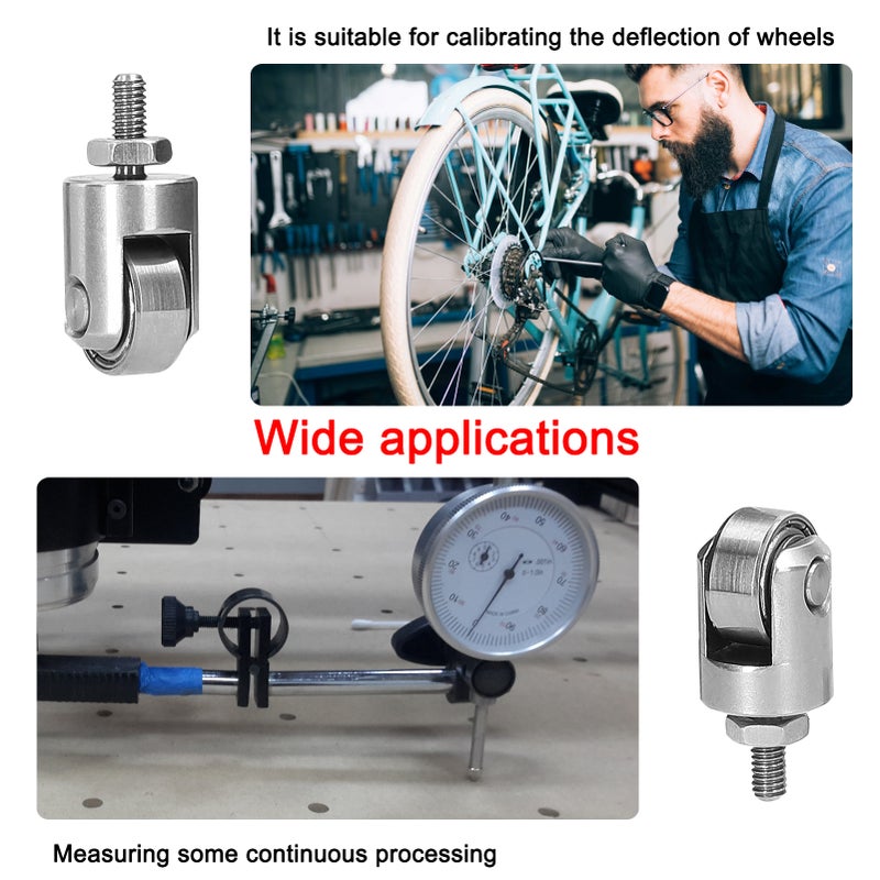 Dial Indicator Measuring Probe Roller Depth Gauge Tester Roller M25 Thread Bike Rims Repairing Tool Bicycle Adjustment Rings Bearing Roller Contacting Point - Image 3