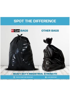 Hi Care (Pack of 100 Bags) Hi-Care Garbage Bag Black 95X120cm 30 Micron Heavy Duty Oxo Biodegradable Plastic Bag Large Trash Bags Dustbin Bags Waste Bag Office Bag Strong & Durable Bin Bag Garbage Bag Large  - Image 4