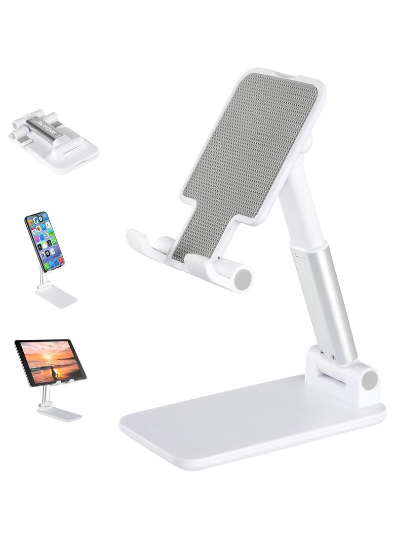 حامل هاتف محمول، زاوية ارتفاع قابلة للتعديل للمكتب، حامل قابل للطي بالكامل، حامل للكمبيوتر اللوحي، متوافق مع جميع الهواتف المحمولة/آيباد/كيندل/قاعدة الهاتف اللوحي - Image 1