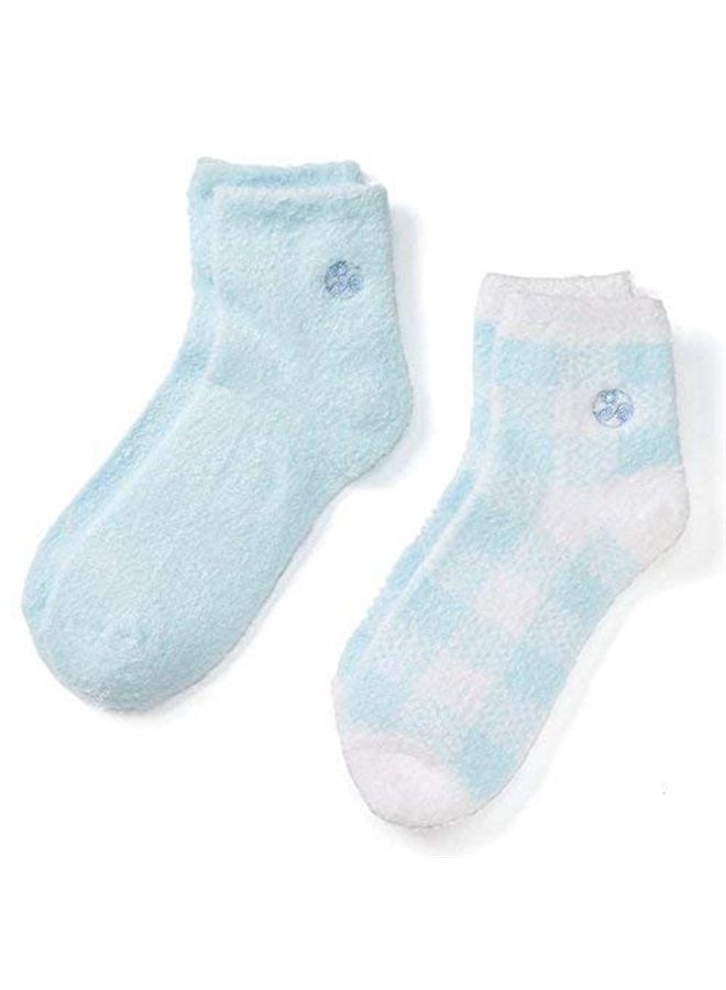 Earth Therapeutics Aloe Vera Socks – Infused with natural aloe vera & Vitamin E – Helps Dry Feet, Cracked Heels, Calluses, Dead Skin - Use with your Favorite Lotions - Blue Plaid - Image 2