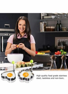 Y&D 10 Pack Egg Ring, Different Shapes Pancake Maker Mould, Stainless Steel Non Stick Metal Household Kitchen Cooking Tool for Frying McMuffin or Shaping Eggs, Moulds  - Image 3
