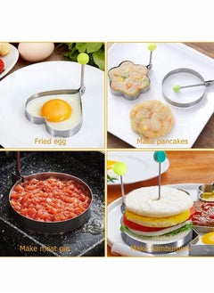 Y&D 10 Pack Egg Ring, Different Shapes Pancake Maker Mould, Stainless Steel Non Stick Metal Household Kitchen Cooking Tool for Frying McMuffin or Shaping Eggs, Moulds  - Image 2