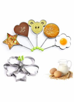Y&D 10 Pack Egg Ring, Different Shapes Pancake Maker Mould, Stainless Steel Non Stick Metal Household Kitchen Cooking Tool for Frying McMuffin or Shaping Eggs, Moulds  - Image 5