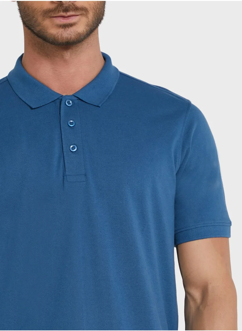 Seventy Five Basics Essential Pique Polo Shirt