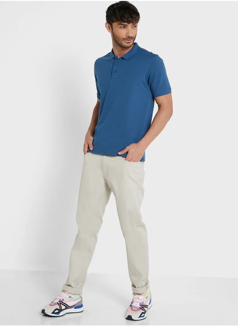 Seventy Five Basics Essential Pique Polo Shirt