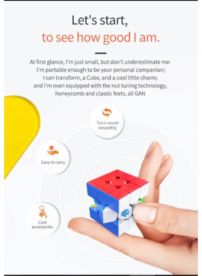 جانكيوب جان 330 سلسلة مفاتيح بها مكعب روبيك 3*3 ممغنط - Image 3