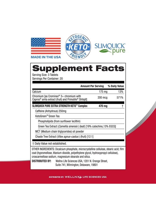 Slimquick Pure 3x Extra Strength Pill for Women, Helps Achieve Weight Goals, Helps Metabolism, Lose Excess Water, Keeps Full for Longer with Green Tea Extract, Caste Tree, Caffeine, MCT Oil - 60 Count - Image 2