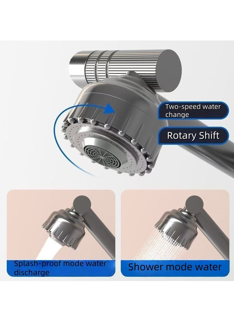 Tōngyòng yùshì shuǐlóngtóu, bùxiùgāng cáizhì, kě 1080°xuánzhuǎn, pèibèi liǎng zhǒng shuǐliú móshì, bìng pèi yǒu jīxiè bì xuánzhuǎn shuǐlóngtóu. Shìyòng yú yùshì hé chúfáng shuǐcáo.(Qīngtóng sè) 60 / 5,000 Universal bathroom faucet in stainless steel with 1080° swivel, two water flow modes, and a robotic arm to rotate the faucet. Suitable for both bathroom and kitchen sinks. (Bronze) - Image 5