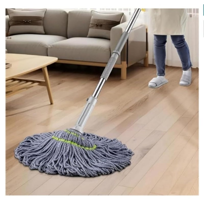 UNJIYA Mop for Floor Cleaning Squeeze Twist Mop Stick Durable Dust Easy to Use Long Floor Cleaner for Hardwood Tile Twist - Image 2