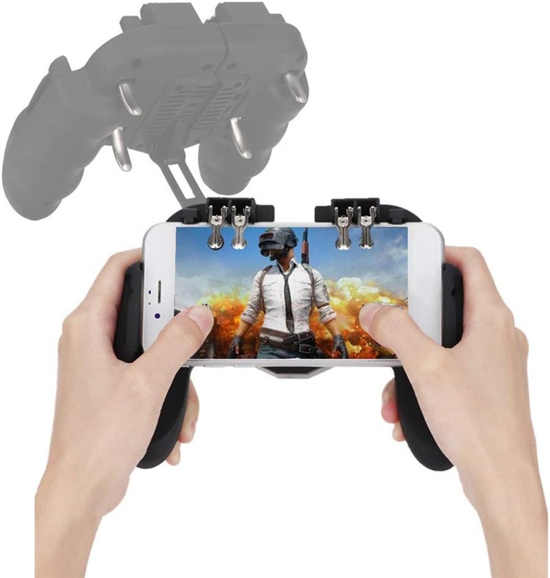 زوبسك وحدة تحكم ألعاب المحمولة للعبة PUBG Mobile، مقبض تحكم عن بعد مع مفاتيح تصويب للهواتف التي يقل حجمها عن 6.5 بوصة، ملحقا�� ألعاب للهواتف المحمولة، مع مروحة تبريد ميكانيكية وكابل USB - Image 1