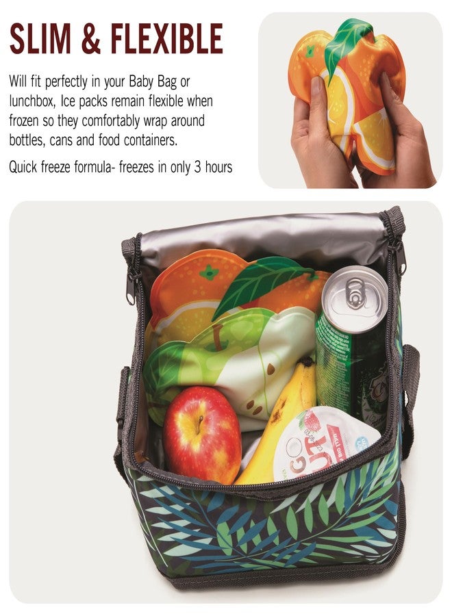 Monkey Business Icepadz Soft Ice Pack Set, Reusable Ice Packs for Baby Bottles and Breast Milk, Slim Ice Pack for Cooler and Lunch Box, (Icepadz - Fruit) - Image 5