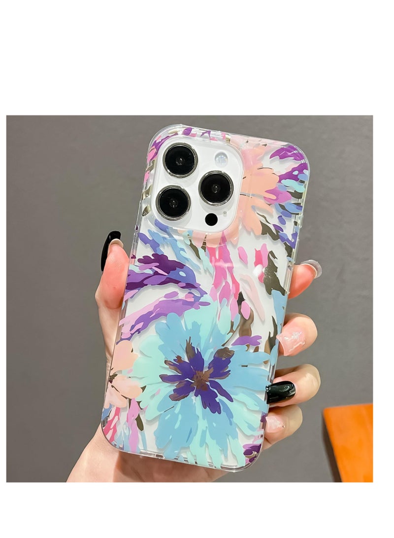 Zikra Case for iPhone 15 Pro Max, Hard PC + TPU Shockproof Protective, Flower Clear Fashionable Patterns, for Girls Women - Image 2