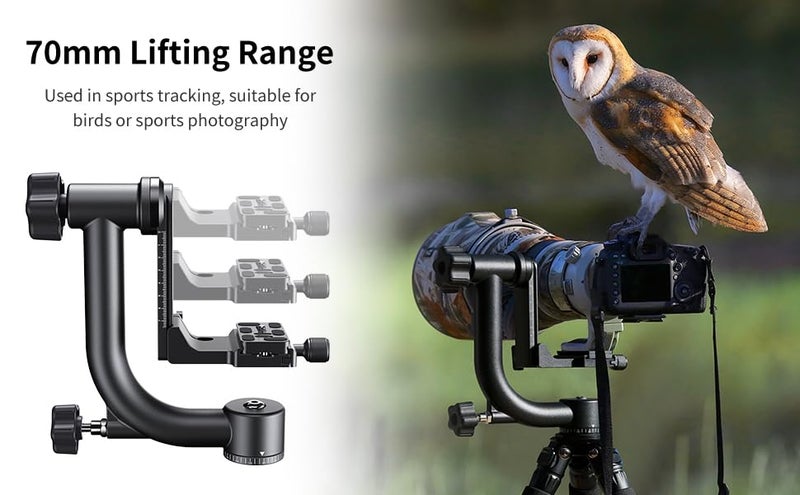 MVPRO رأس ثلاثي القوائم مع جيمبال بزاوية 360° من الألمنيوم بقدرة تحميل 15kg/33lbs - Image 3